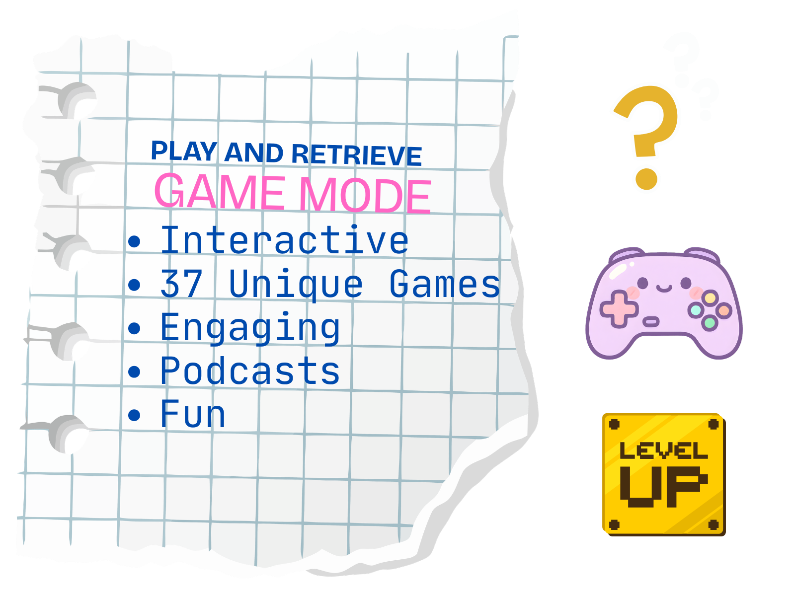 Illustration for game-based retrieval practice with score tiles and revision cards