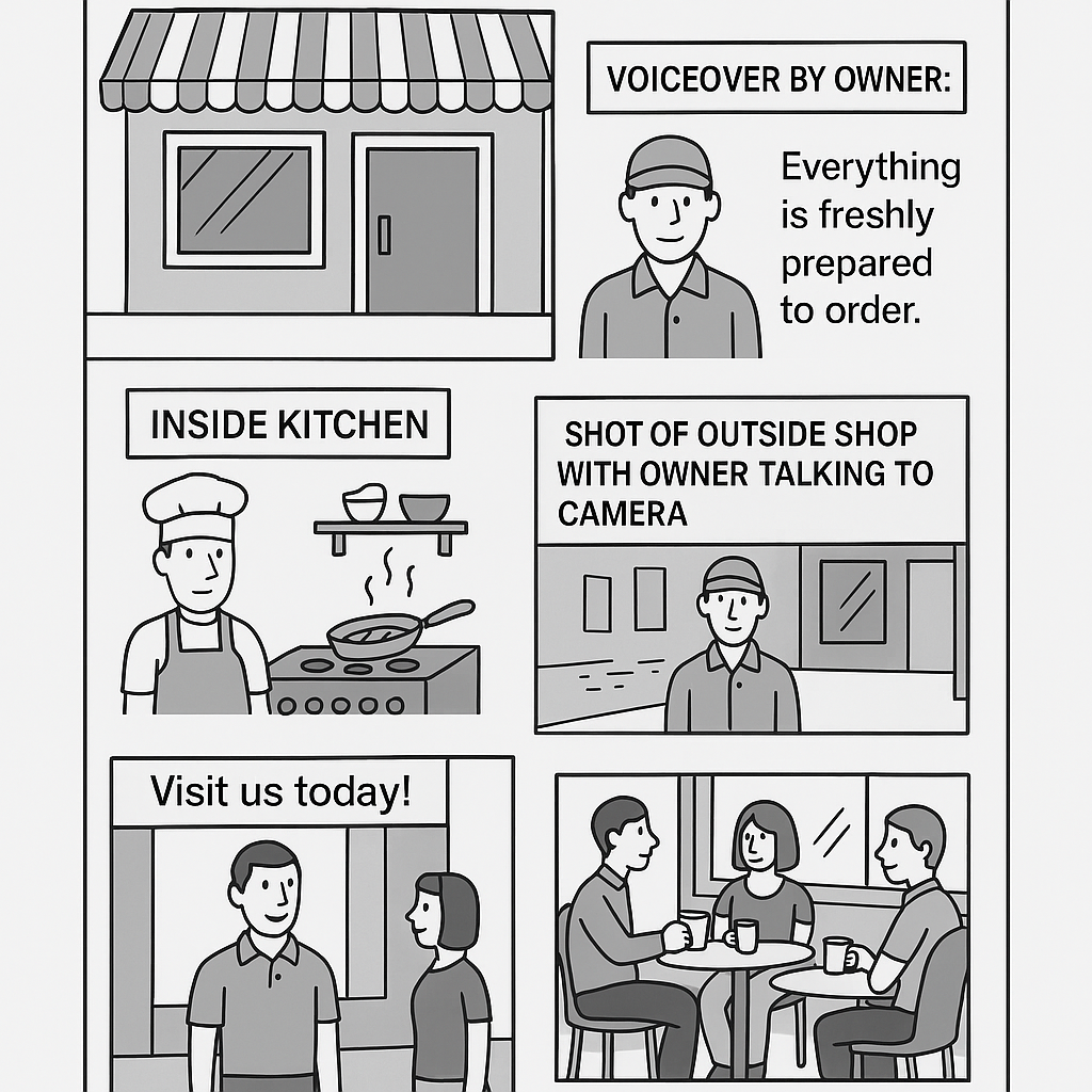 Storyboard for Rollin Café advert