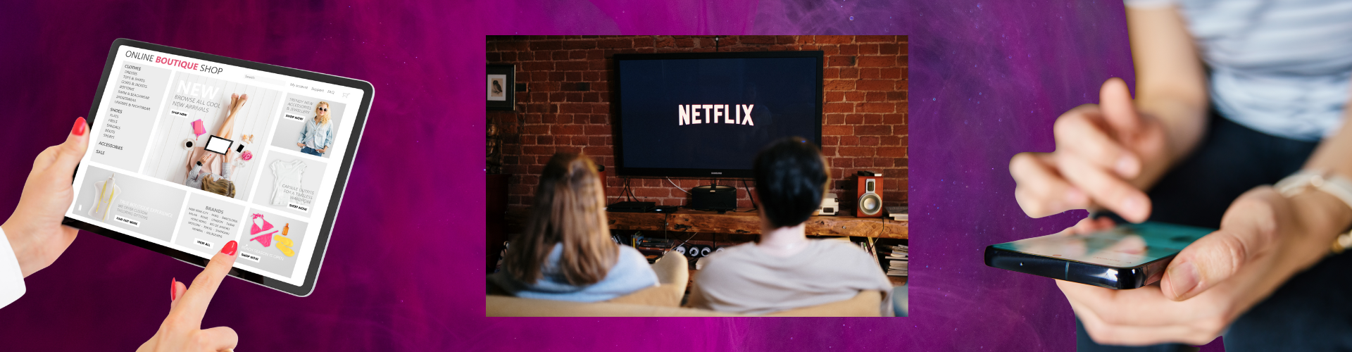 New media including websites, apps, streaming services and social media