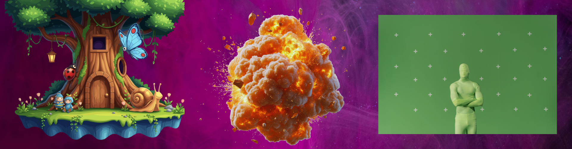 Animation, sound effects and visual effects in media products