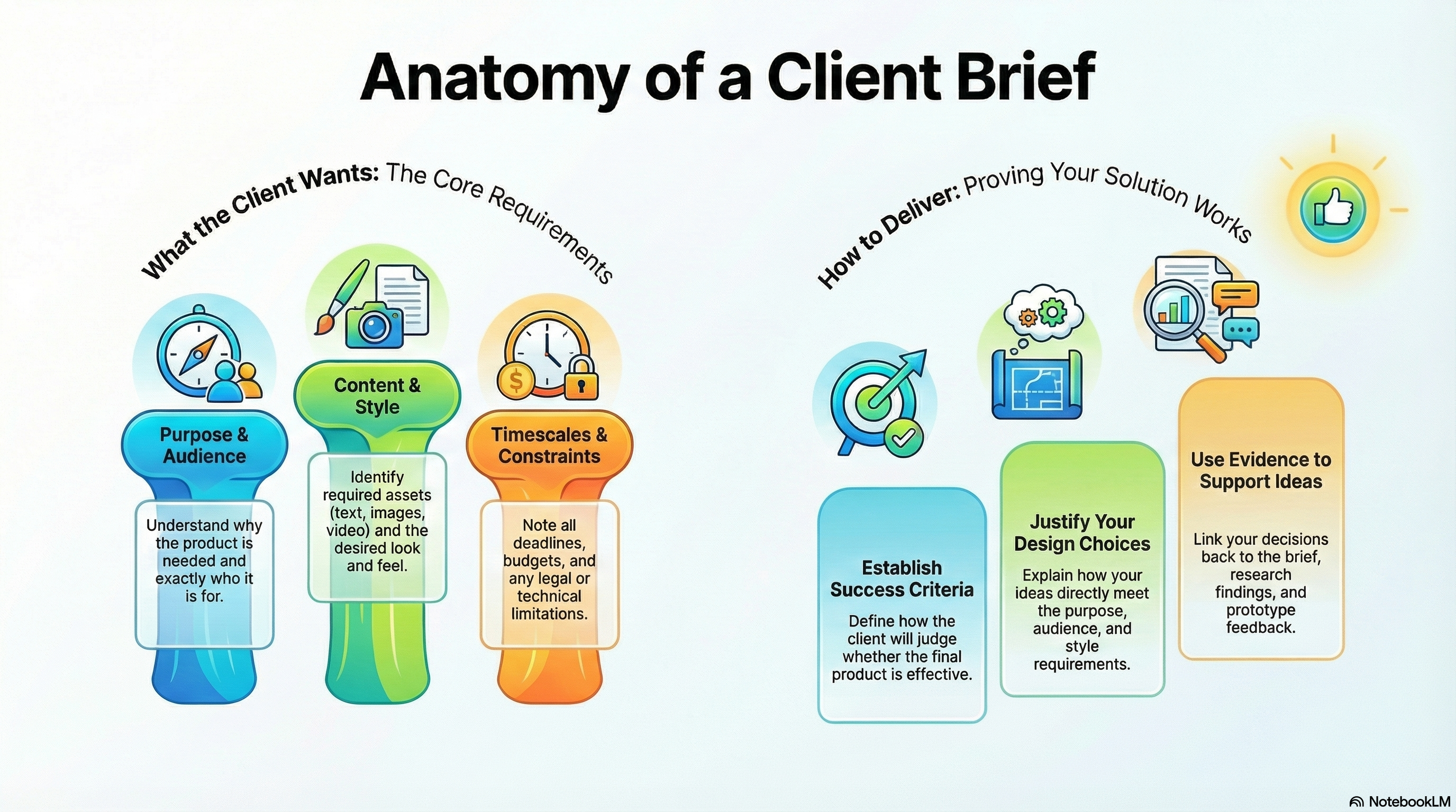Infographic explaining the anatomy of a client brief