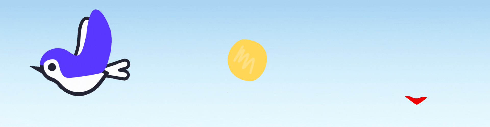 UI screens with arrows showing movement, page transitions and interactive buttons